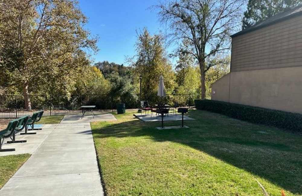 BBQ area on the lawn at Rancho Niguel Apartments in Laguna Hills, California