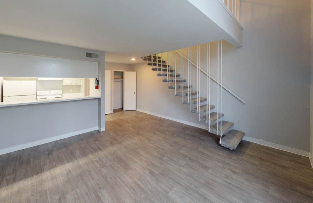 apartment with stairs at Ridley Apartments in Houston, Texas
