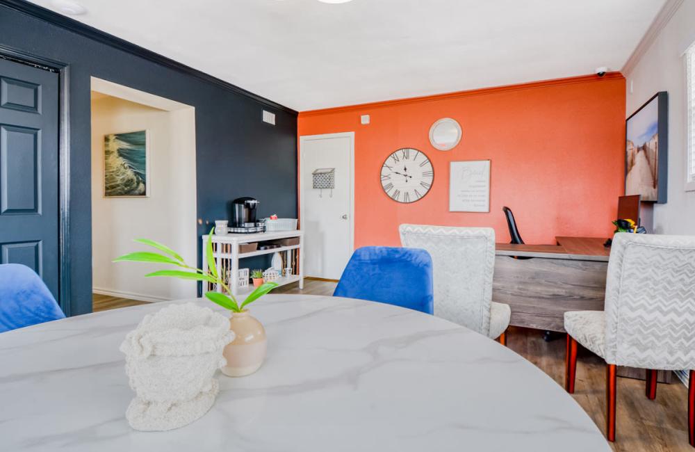 Leasing office with beautiful interiors at South Shore Coastal Living in Corpus Christi,Texas