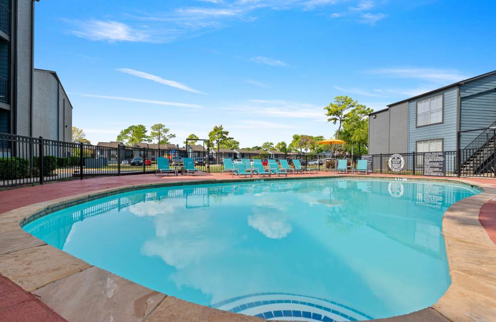 Shimmering pool at North Bend Living in Houston, Texas