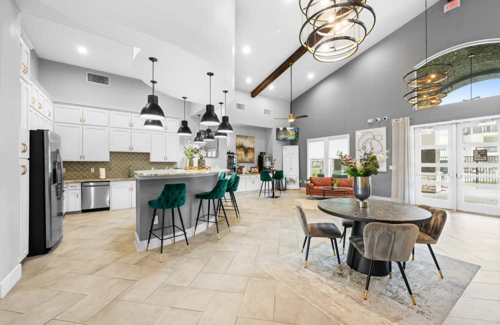 Clubhouse with a full kitchen at The Tennyson at Tomball in Tomball, Texas