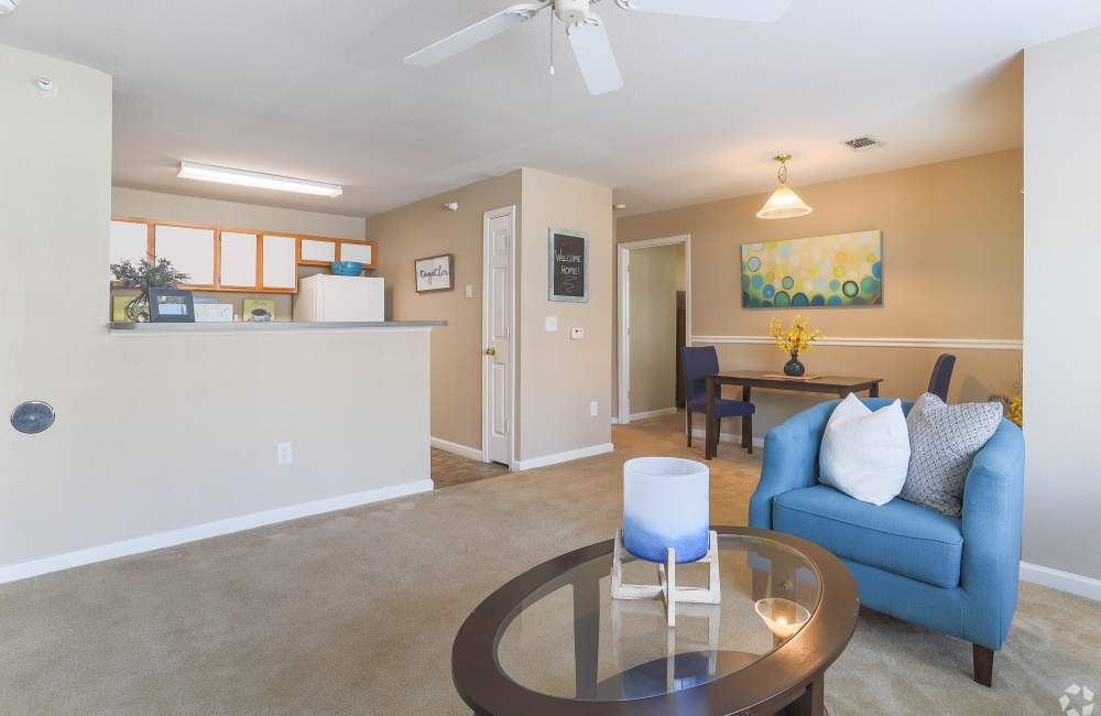 Living room area at Waterbrook Apartments in Lincoln, Nebraska 