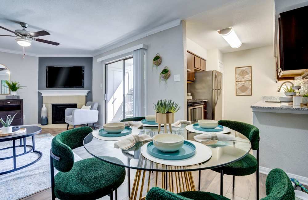 Modern living spaces at The Abbey at Willowbrook in Houston, Texas
