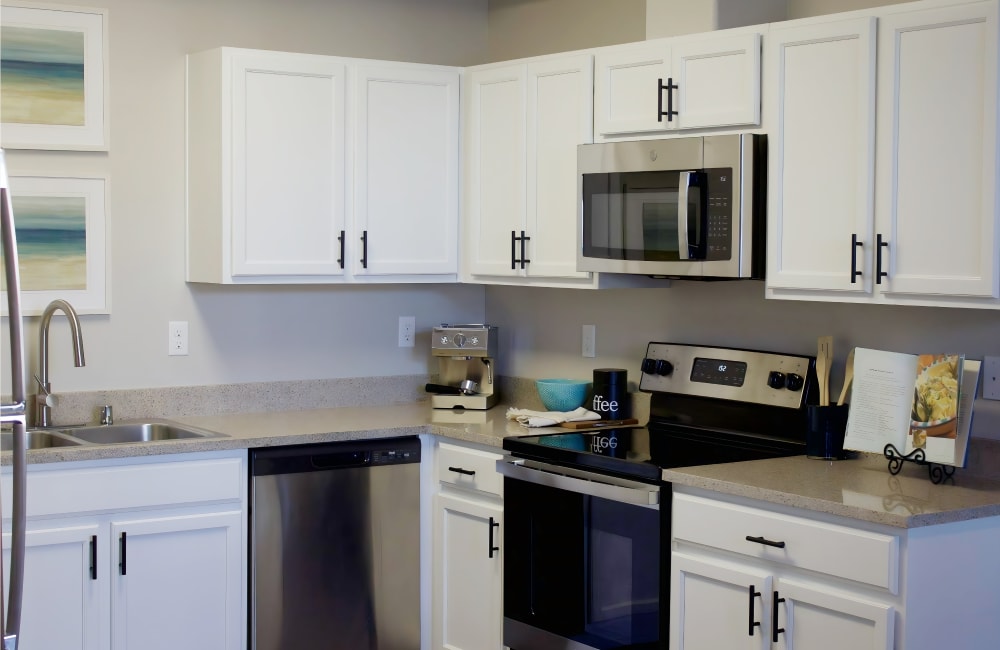 Kitchen area at Edgewater at Virginia Lake in Reno, Nevada