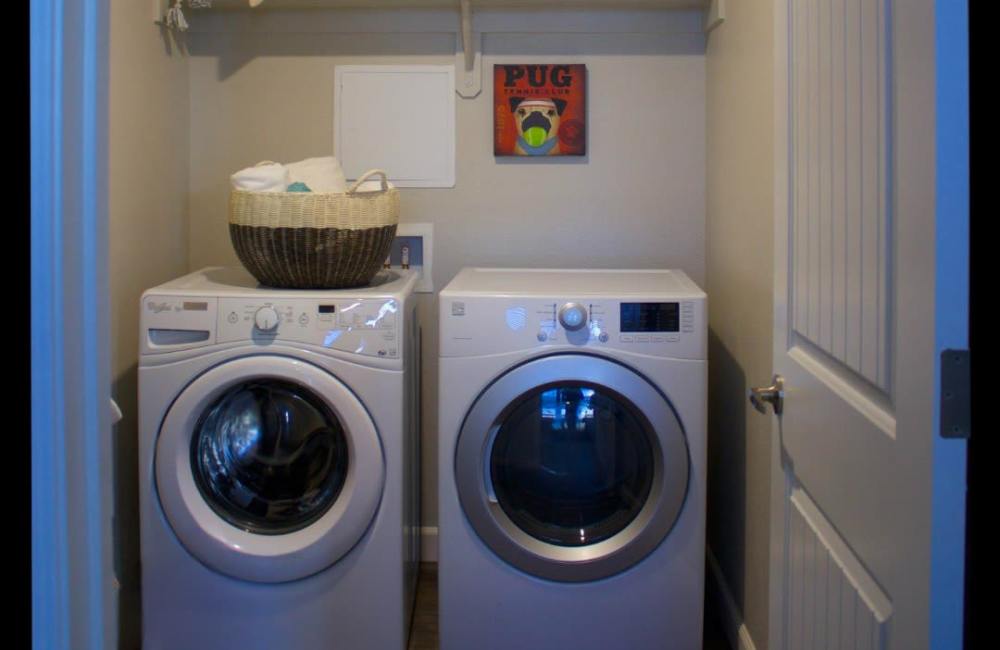 Laundry area with washers at Edgewater at Virginia Lake in Reno, Nevada