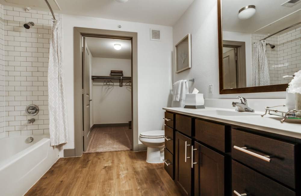 Spacious bathroom at Alcove at Alamo Heights in San Antonio, Texas