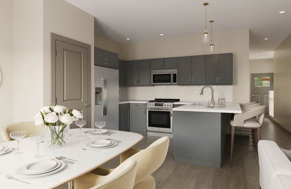 Kitchen with stainless steel appliance at Ashgrove Farms Townhomes in Nicholasville, Kentucky