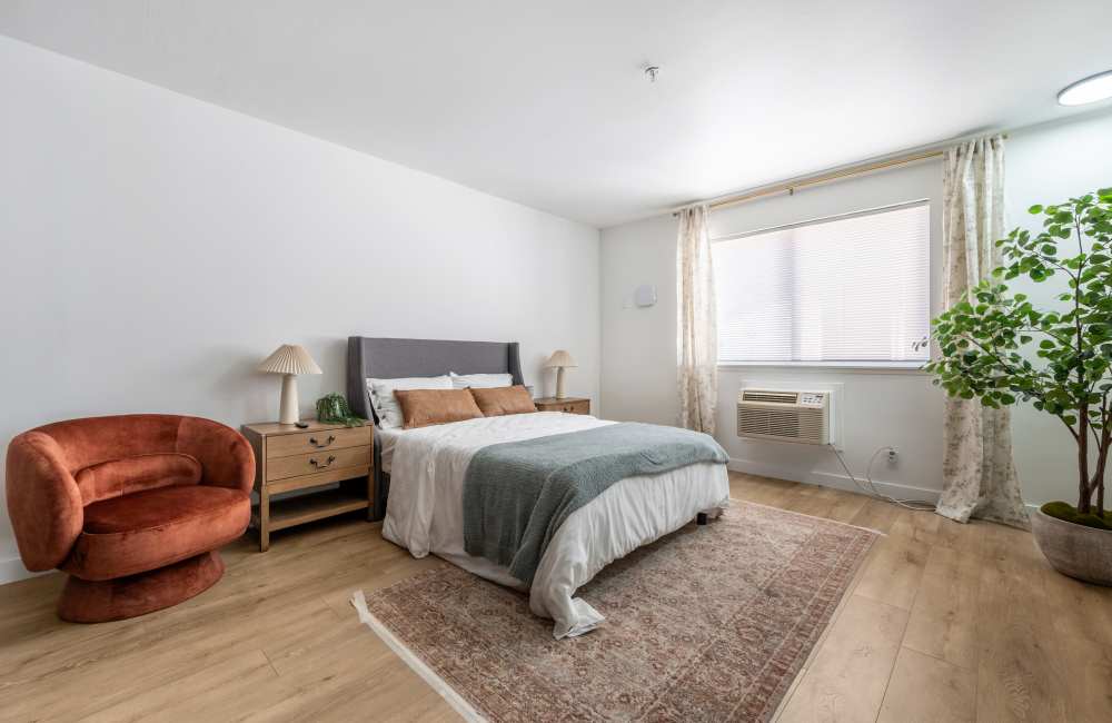 Furnished Studio Apartment Model at The Varsity in Centralia, Washington