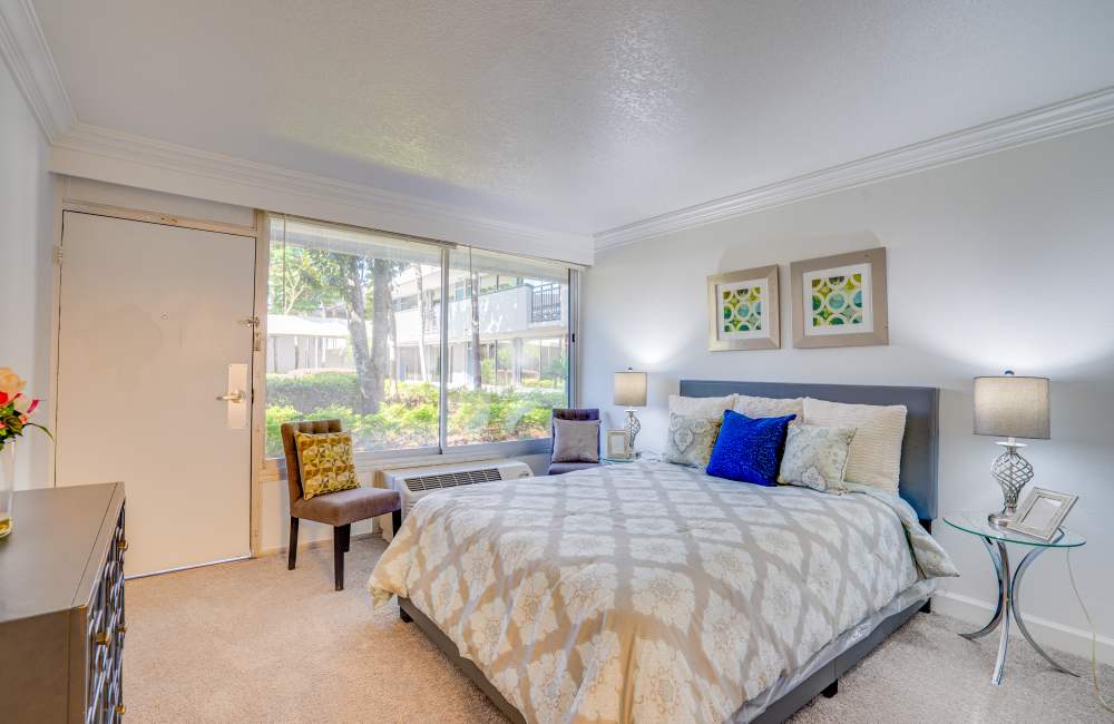 Comfortable bed at MainGate Village in Kissimmee, Florida