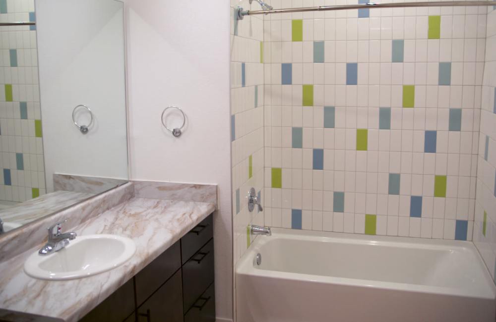 Bright bathroom at Norman Commons in , Texas