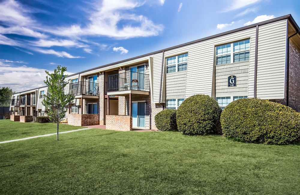 Community building exterior view  at Council Crossing in Bethany, Oklahoma