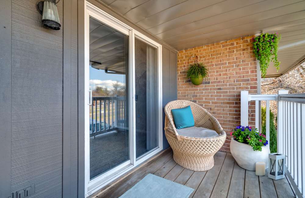 Private patio at The Commons at Kettering in Dayton, Ohio