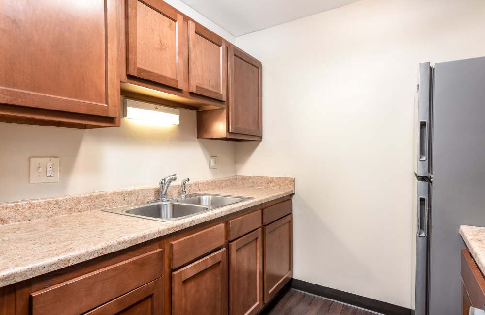 Miodern kitchen at Birch Tree Apartments in Lansing, Michigan