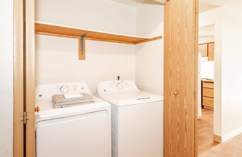 In unit laundry in Heron Hills Apartment Homes in Gresham, Oregon