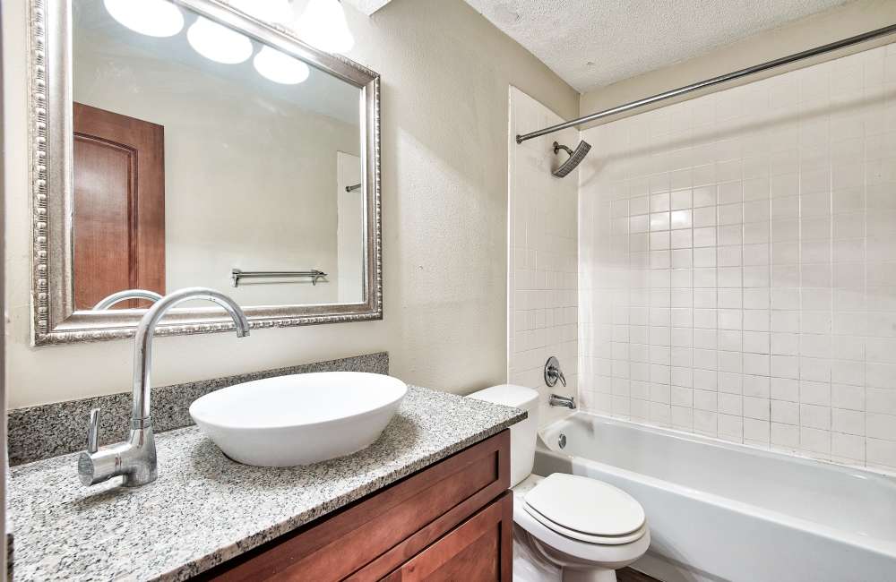 Bright bathroom at Villas at Emerald Park in Gretna,Louisiana
