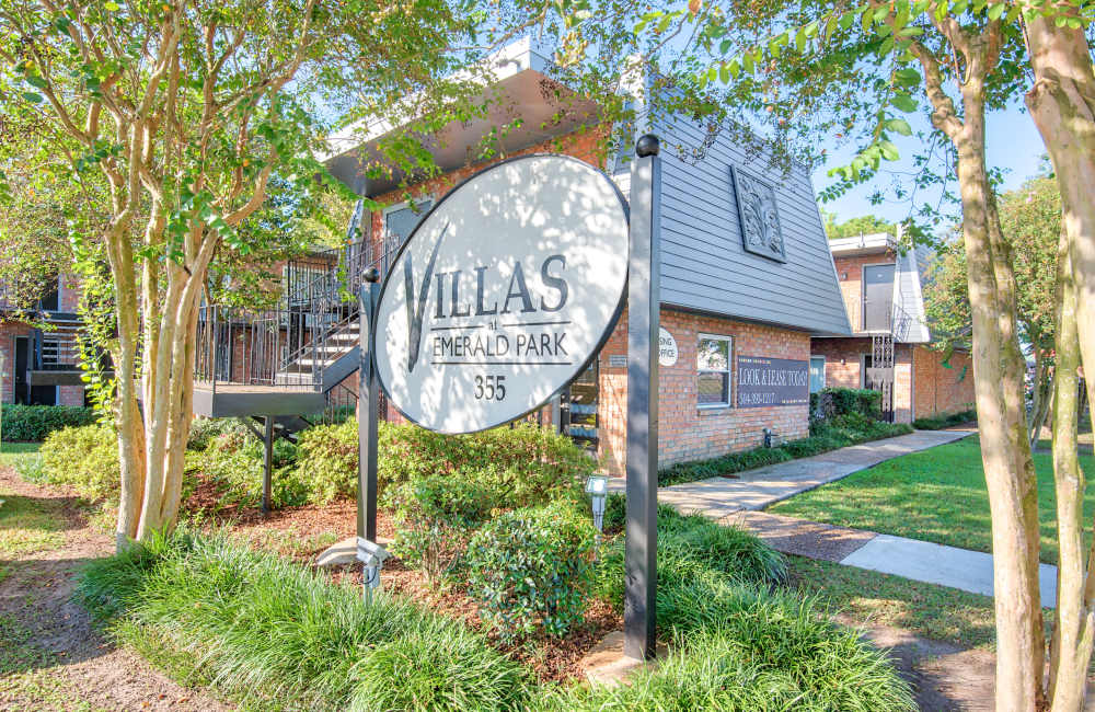 Property signage at Villas at Emerald Park in Gretna,Louisiana