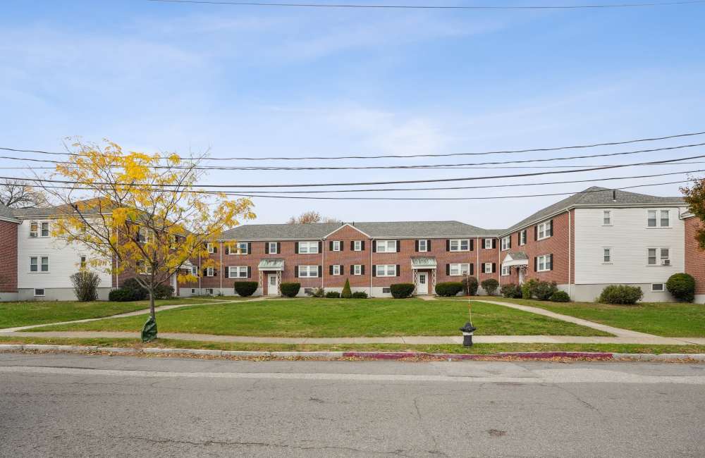 Community exterior view long shot at Arlington Gardens in Arlington, Massachusetts