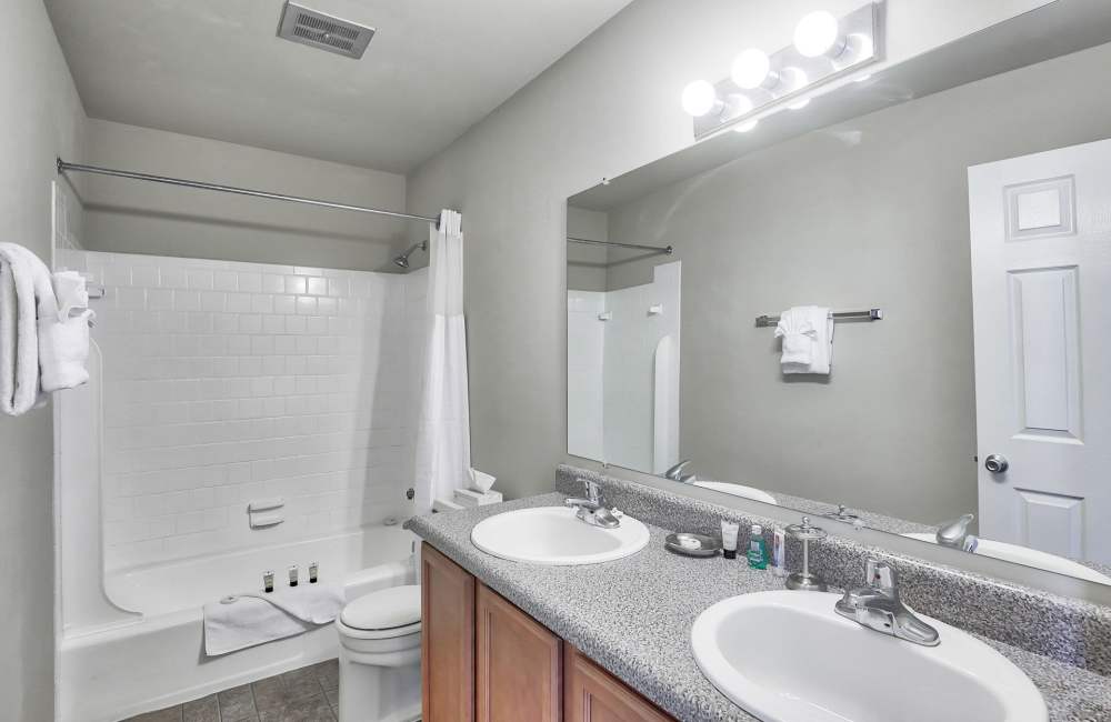 Bathroom at Jamestowne Apartments in Baltimore, Maryland