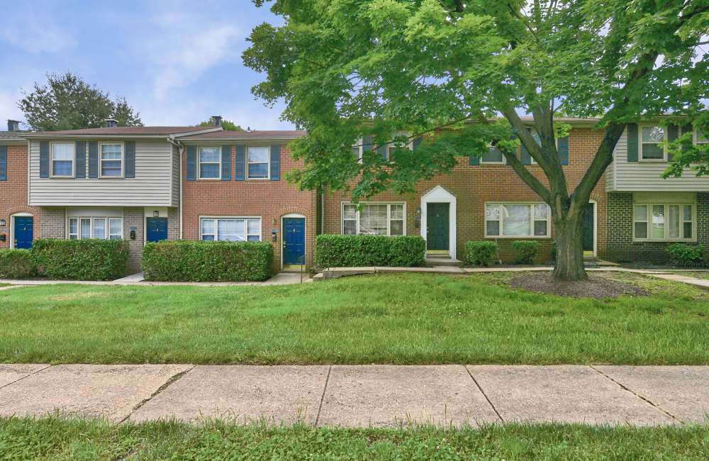 Exterior apartment townhomes view at Williston Townhomes in Baltimore, Maryland
