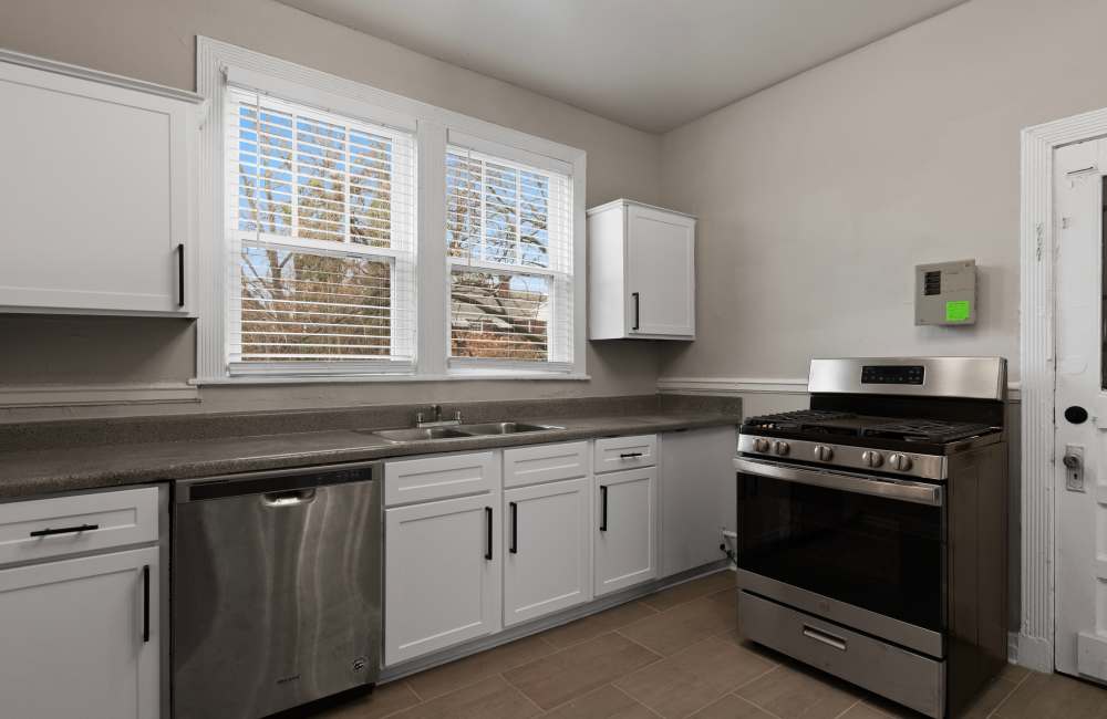 Kitchen with wood-style flooring at Park Terrace in Memphis, Tennessee 