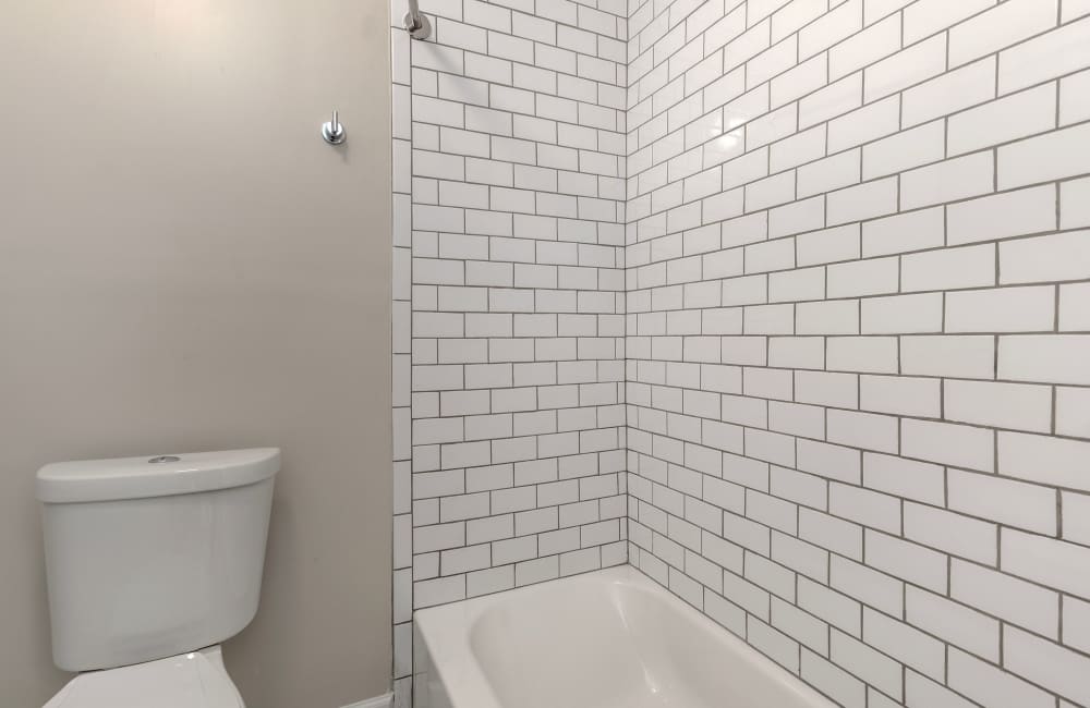 Bathroom with custom backsplash at Park Terrace in Memphis, Tennessee