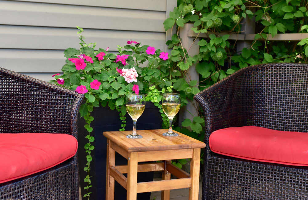Seating area in patio