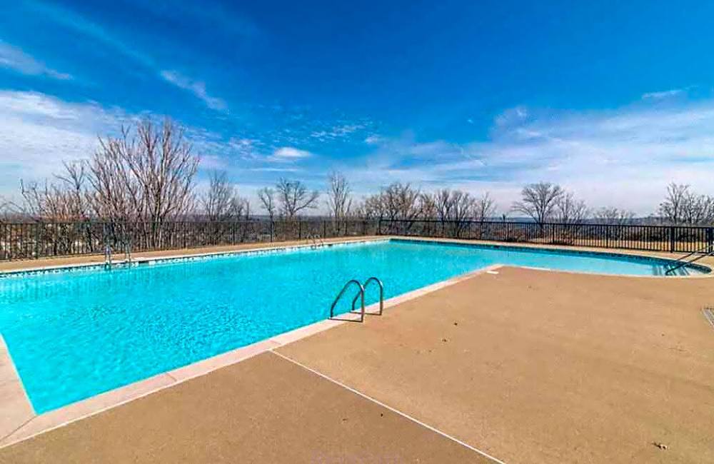 Sparkling outdoor swimming pool at Mountain Brook Townhomes in Nashville, Tennessee