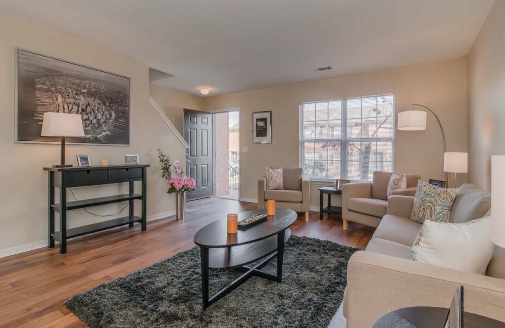 Bright open living area at Mountain Brook Townhomes in Nashville, Tennessee