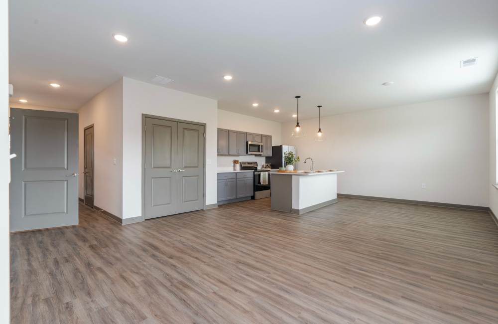Kitchen with center island at Ashgrove Farms Townhomes in Nicholasville, Kentucky