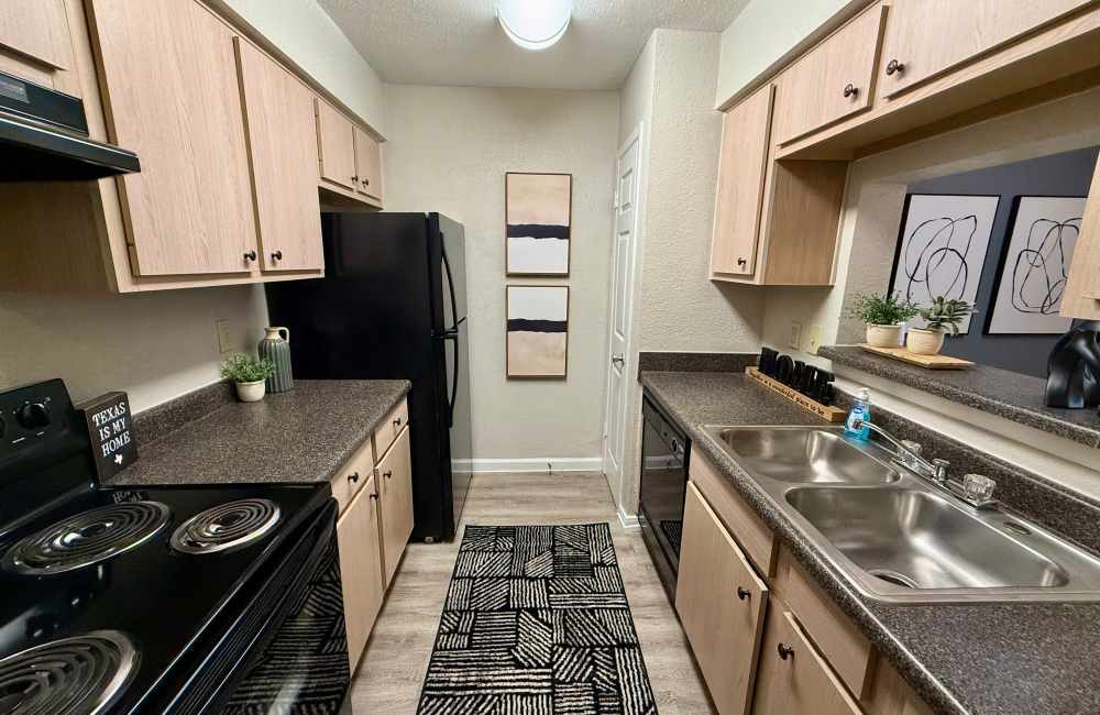 Modern kitchens at The Abbey at Briar Forest in Houston, Texas 
