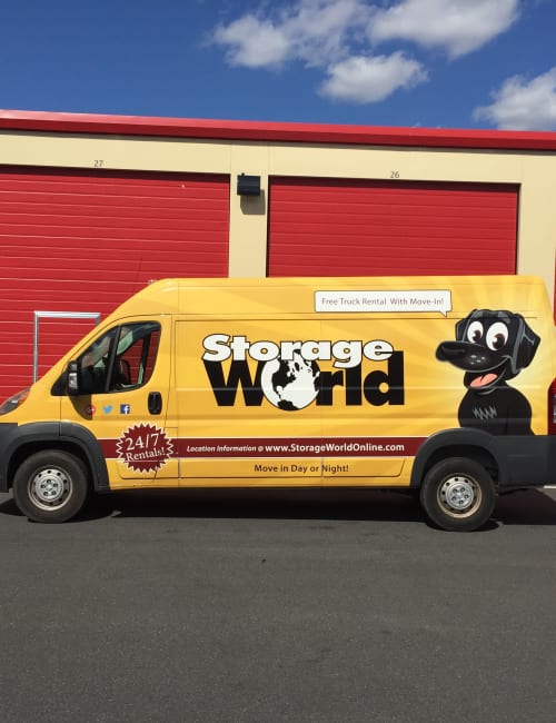 The moving van available to customers at Storage World in Robesonia, Pennsylvania
