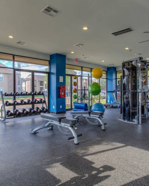 Community fitness center at The Landing at College Station in College Station, Texas
