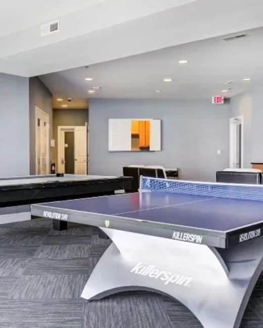 Recreation room with games at The Landing at St. Louis in Saint Louis, Missouri