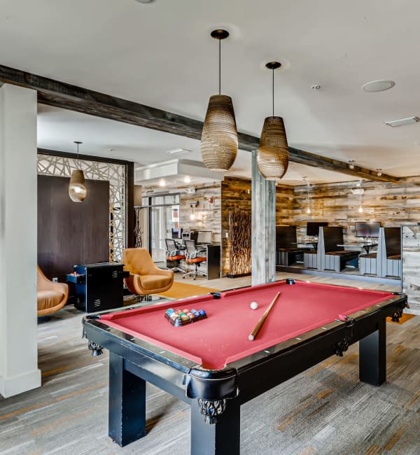 Billiards table in the clubhouse at EOS in Orlando, Florida