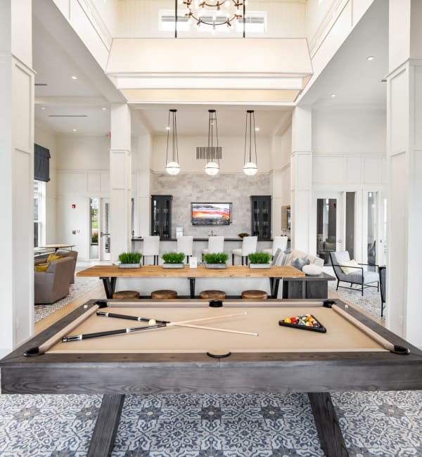 Billiards table in the clubhouse at The Highland in Augusta, Georgia