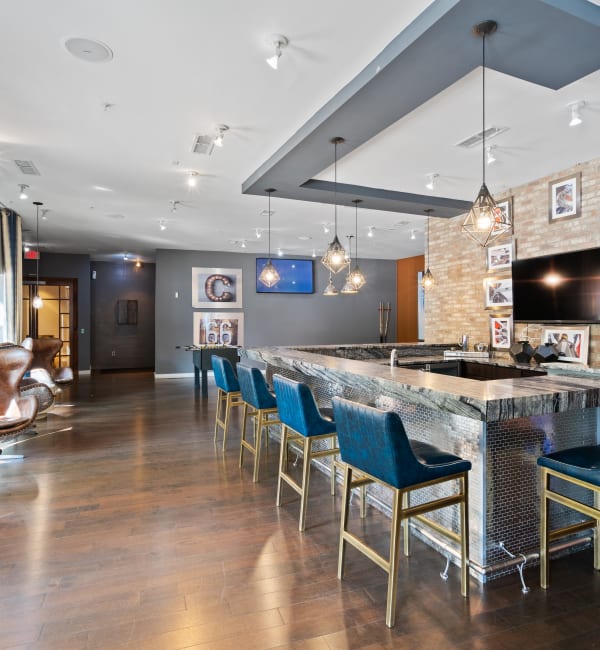 A billiards table in the clubhouse at Residences at Congressional Village in Rockville, Maryland