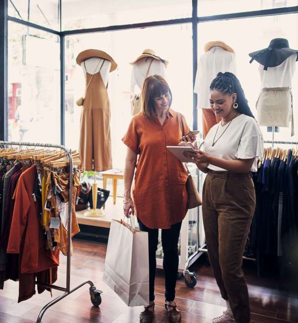 Resident shopping near McCue Galleria in Houston Texas