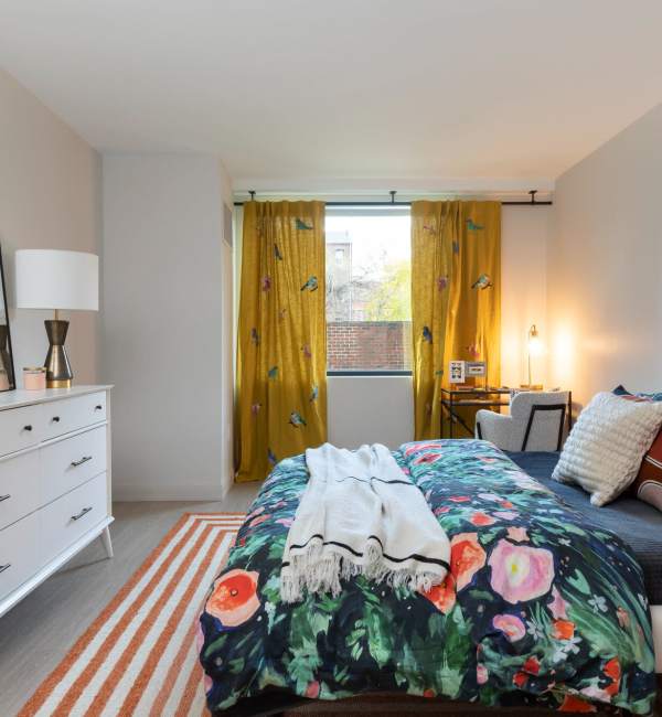 Bedroom at J Vue at The LMA in Boston, Massachusetts