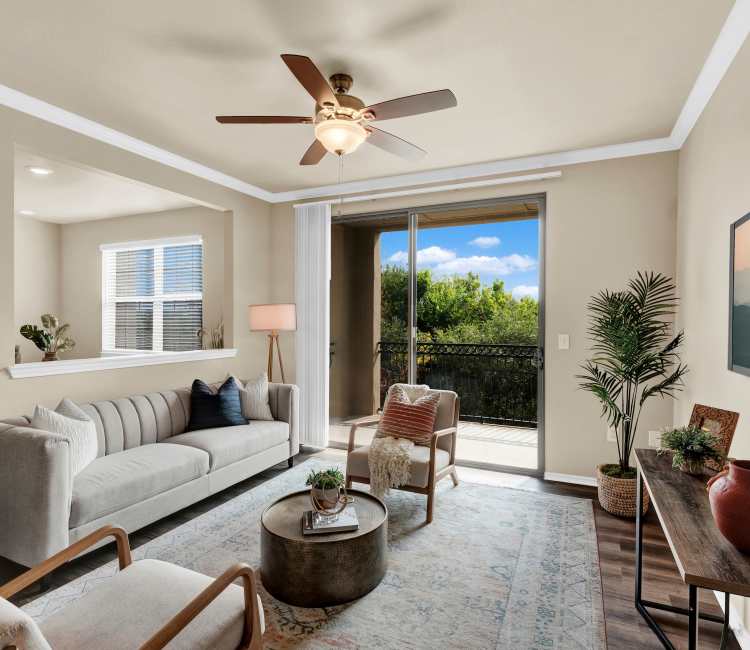 Living room at Villas of Vista Del Norte in San Antonio, Texas