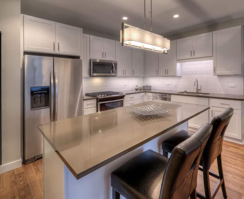 Kitchen with Island at Mayfair Reserve in Wauwatosa, Wisconsin