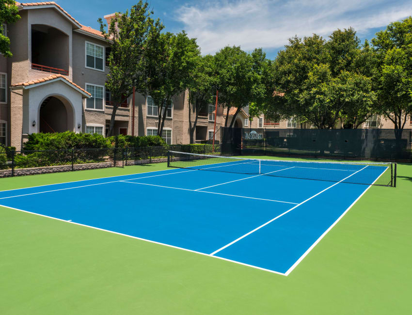 Lighted tennis court at Rancho Palisades