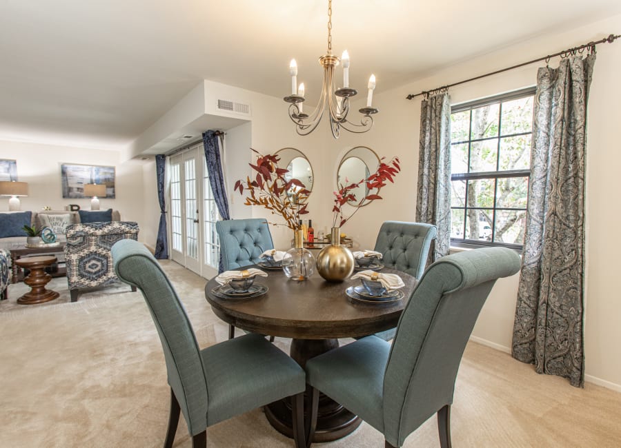 Spacious living room at The Brittany Apartments in Pikesville, Maryland