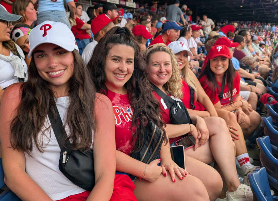 First Montgomery Group employees enjoying baseball game