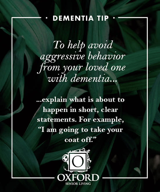 Dementia tip #3 for Riverside Oxford Memory Care in Ft. Worth, Texas
