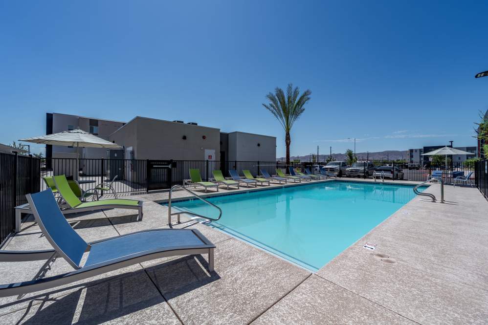 Pool and poolside area at Salt River Flats.