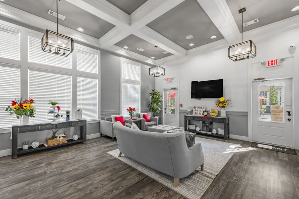 Living room with Modern Design at Traditions at Mid Rivers in Cottleville, Missouri