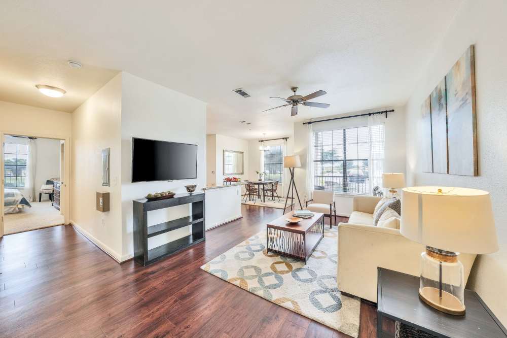 Living room at Villas Tech Ridge in Pflugerville, Texas 