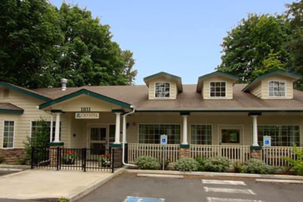Entrance to Regency Olympia Rehabilitation and Nursing Center in Olympia, Washington