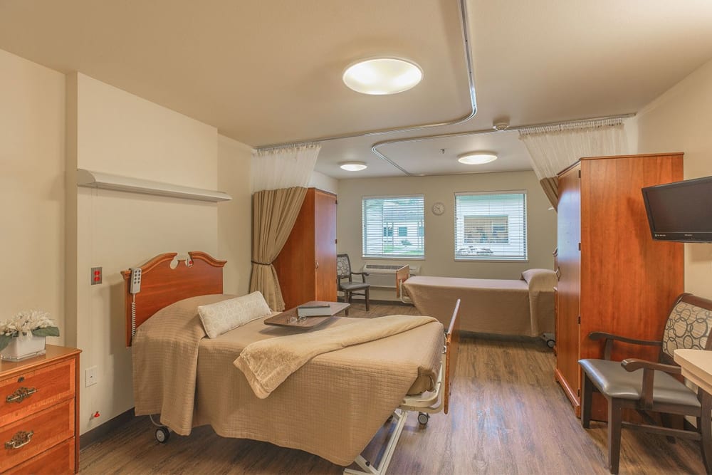 Double resident bedroom at Regency Care Center at Monroe in Monroe, Washington