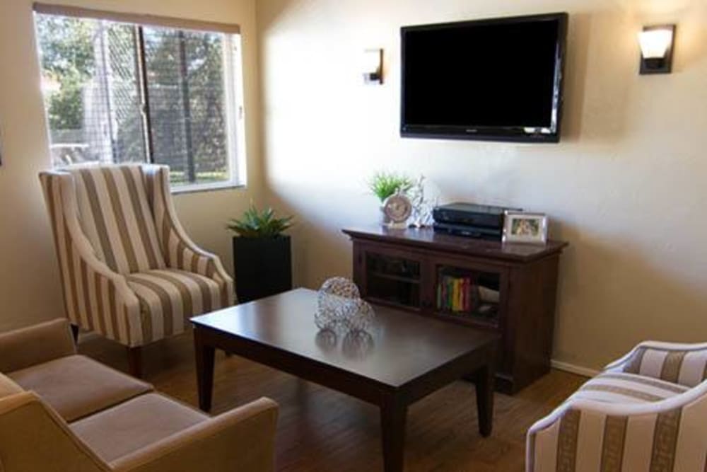 tv in a lounge at Regency Prineville Rehabilitation and Nursing Center in Prineville, Oregon
